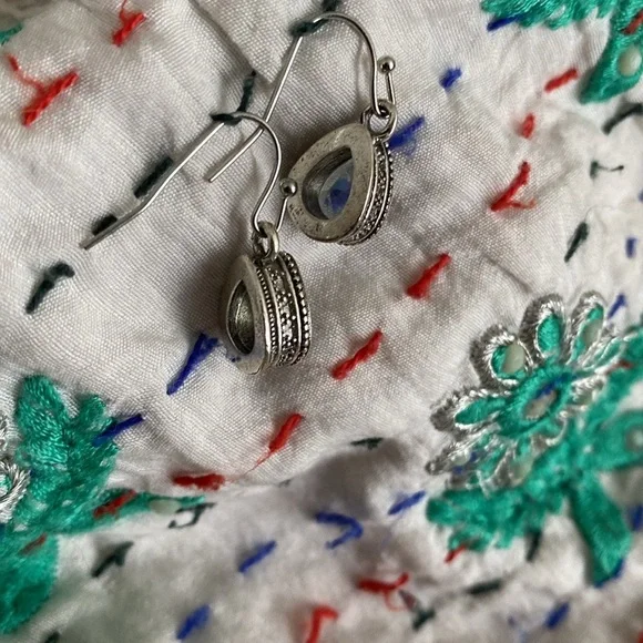 Topaz Teardrop Earrings- Topaz Dangle Earrings - Picture 7 of 10